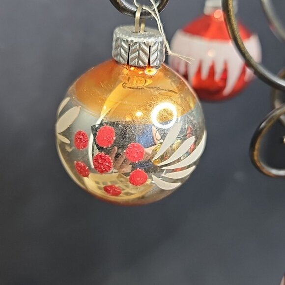 9pcs Christmas Ornaments Baubles Made In Germany Vintage Mercury Glass set - Picture 11 of 14